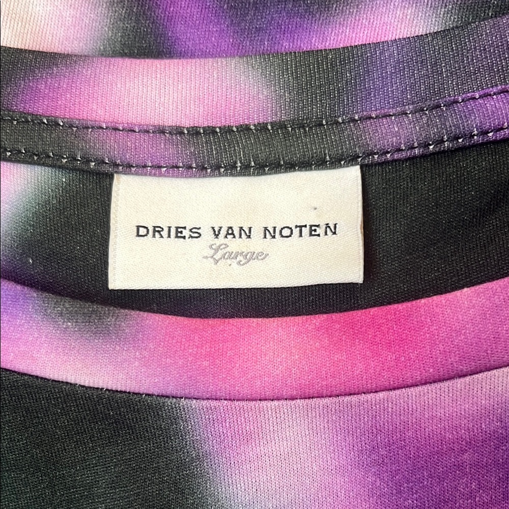 Dries Van Noten Black Tee with Pink Floral Print - Picture 5 of 10